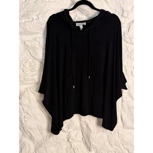 Joseph Ribkoff  Black Hooded Poncho Sweater